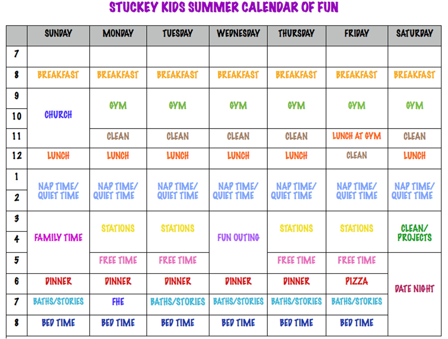 Stuckey Kids Summer Calendar of Fun » My Blog